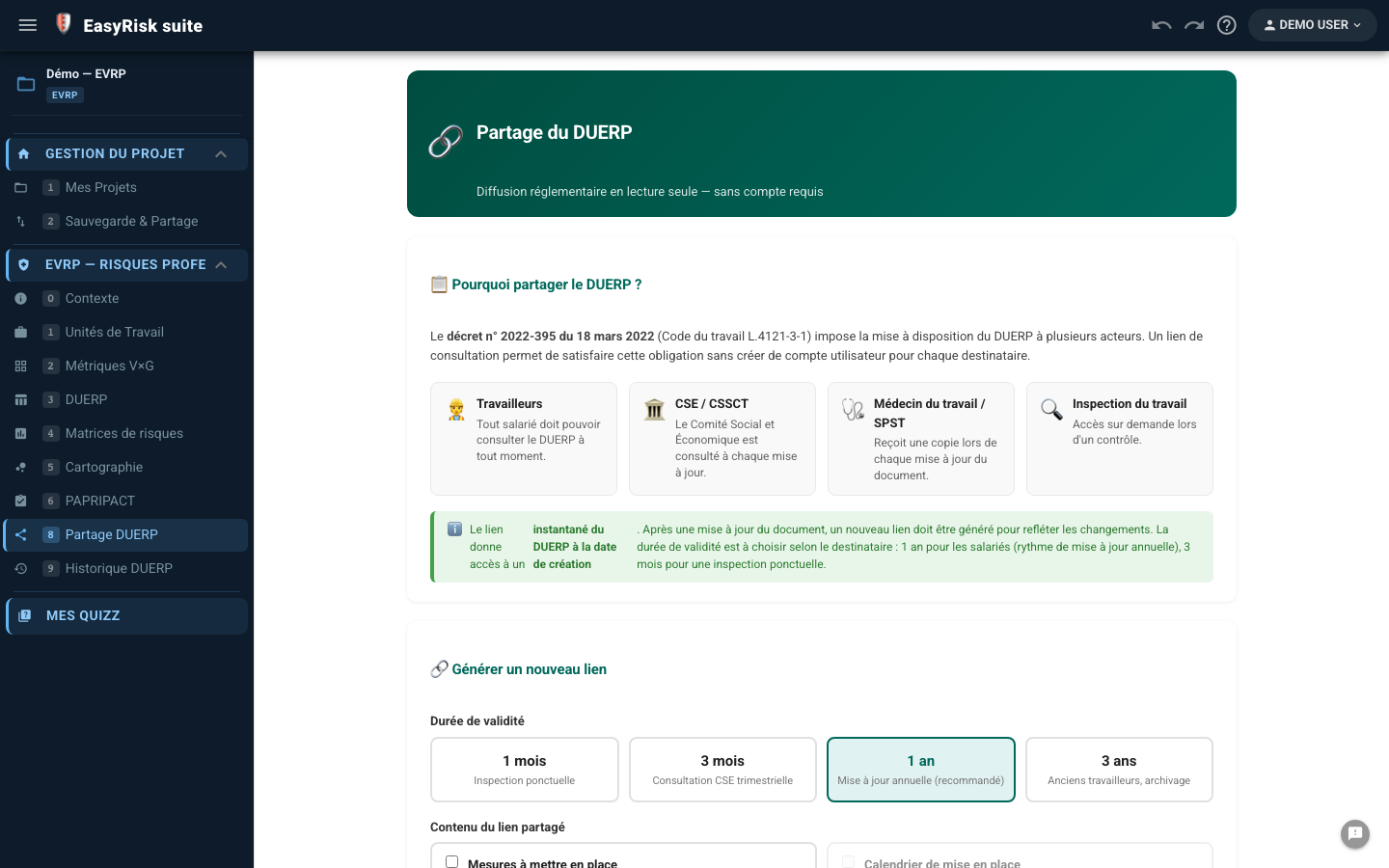 Bibliothèques EVRP — import scénarios types, partage groupe