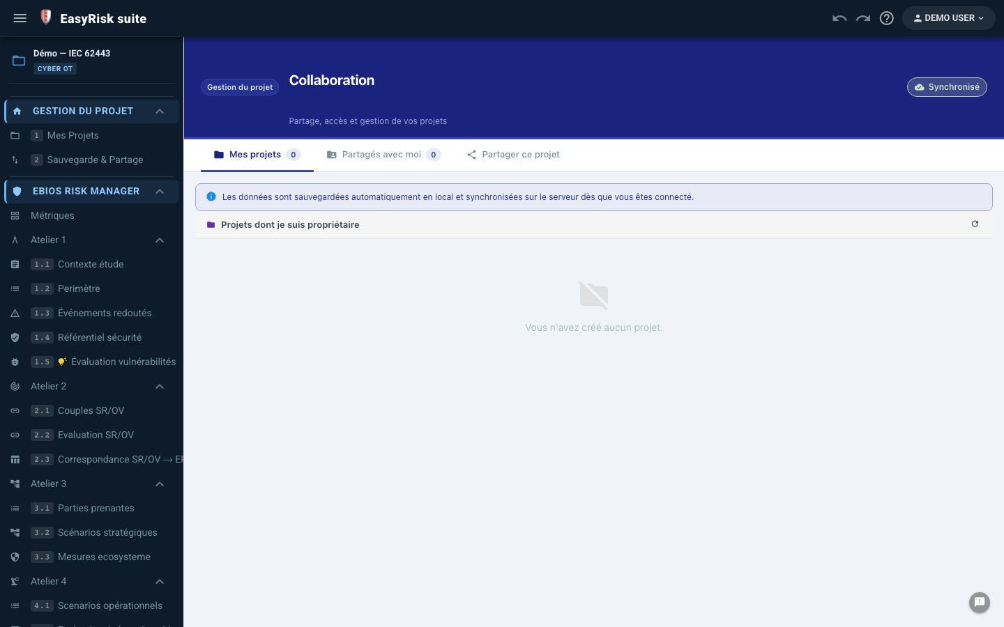 Collaboration temps réel — sync PouchDB, indicateur présence, rôles collaborateurs