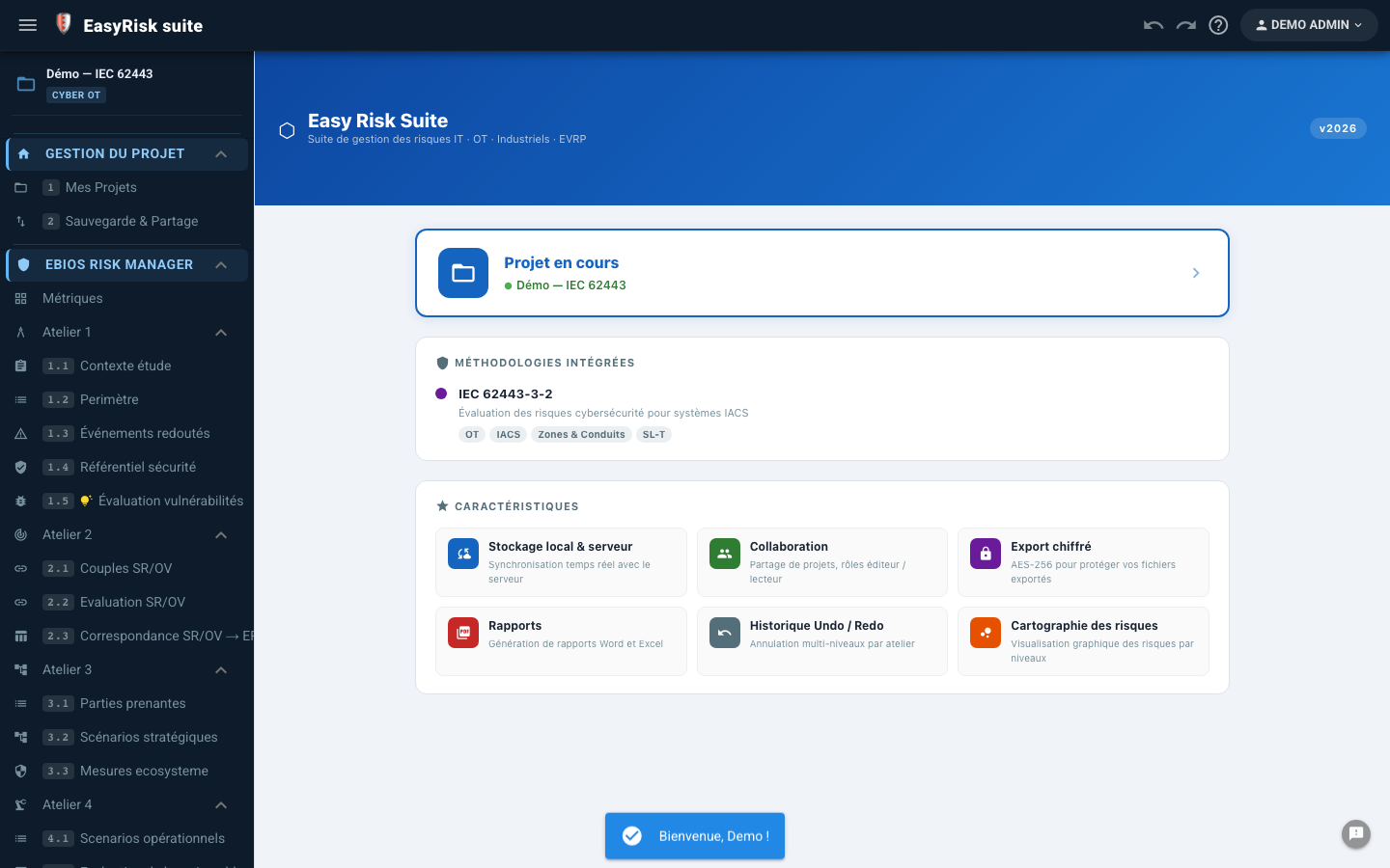 Bibliothèque admin — gestion des questions, création de quiz, niveaux